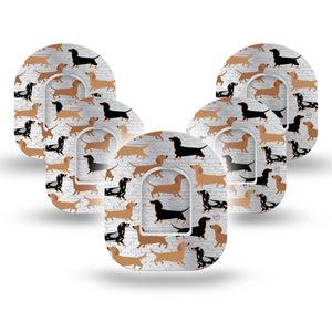 Daschunds Pod Patch 5-Pack Tape and Sticker