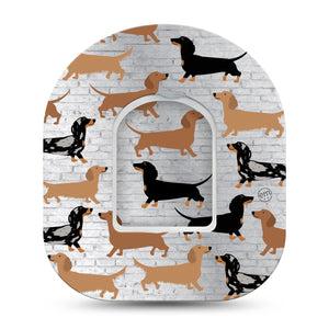 Daschunds Pod Patch Single Tape and Sticker