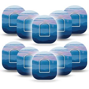 Watercolor Skies Pod Patch 10-Pack Tape and 10-Pack Sticker