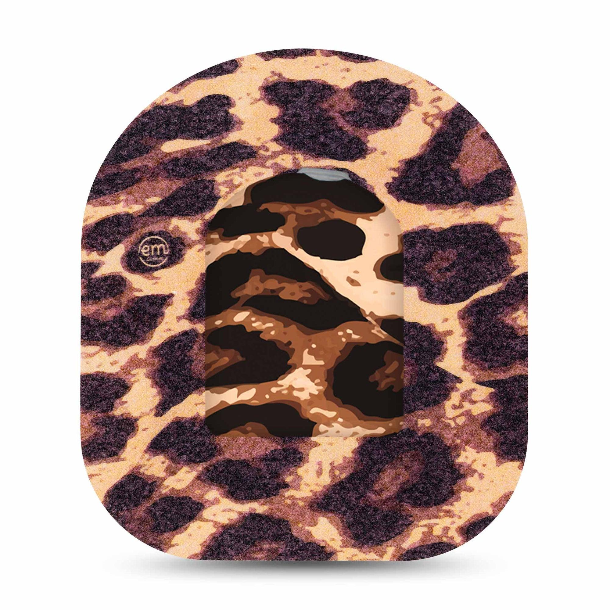 ExpressionMed Leopard Pod Full Wrap Sticker Single with Matching Omnipod Patch Sticker Leopard Print Vinyl Graphics Pump design