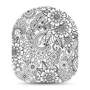 Color Me Flower Pod Center Sticker with Matching Tape Single Colorless Flower Vinyl Pump Design