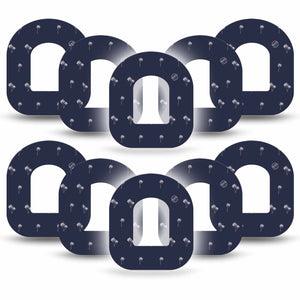 ExpressionMed Navy Palm Trees Omnipod Tape 10-Pack