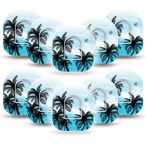 ExpressionMed Blue Palmy Nights Omnipod Cover 10-Pack with center stickers