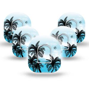 ExpressionMed Blue Palmy Nights Omnipod Cover 5-Pack with center stickers