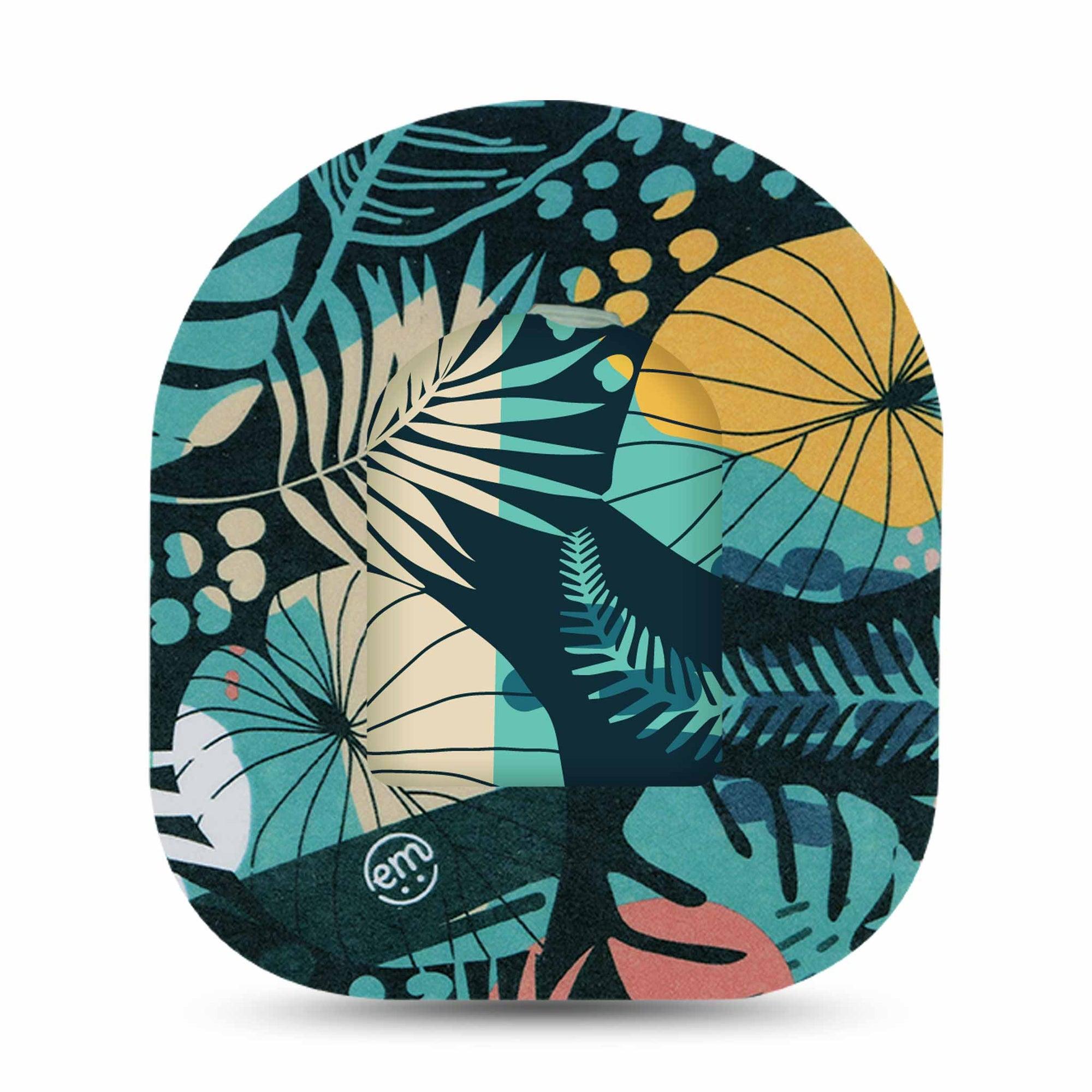 ExpressionMed Jungle Tropics Pod Full Wrap Sticker Pod Full Wrap Sticker Single Sticker Green Jungle Leafs Decorative Decal Pump design