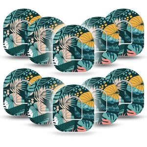 ExpressionMed Colorful Jungle Tropics Omnipod Cover 10-Pack Tape and 10-Pack Sticker