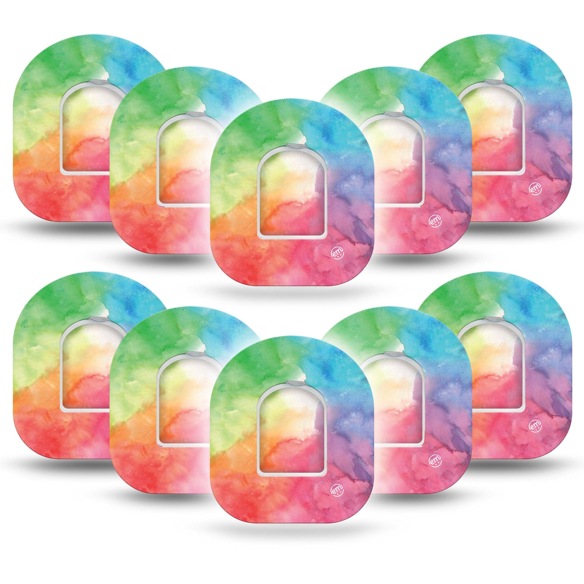 ExpressionMed Rainbow Cloud Omnipod Patch 10-Pack Tape and Sticker