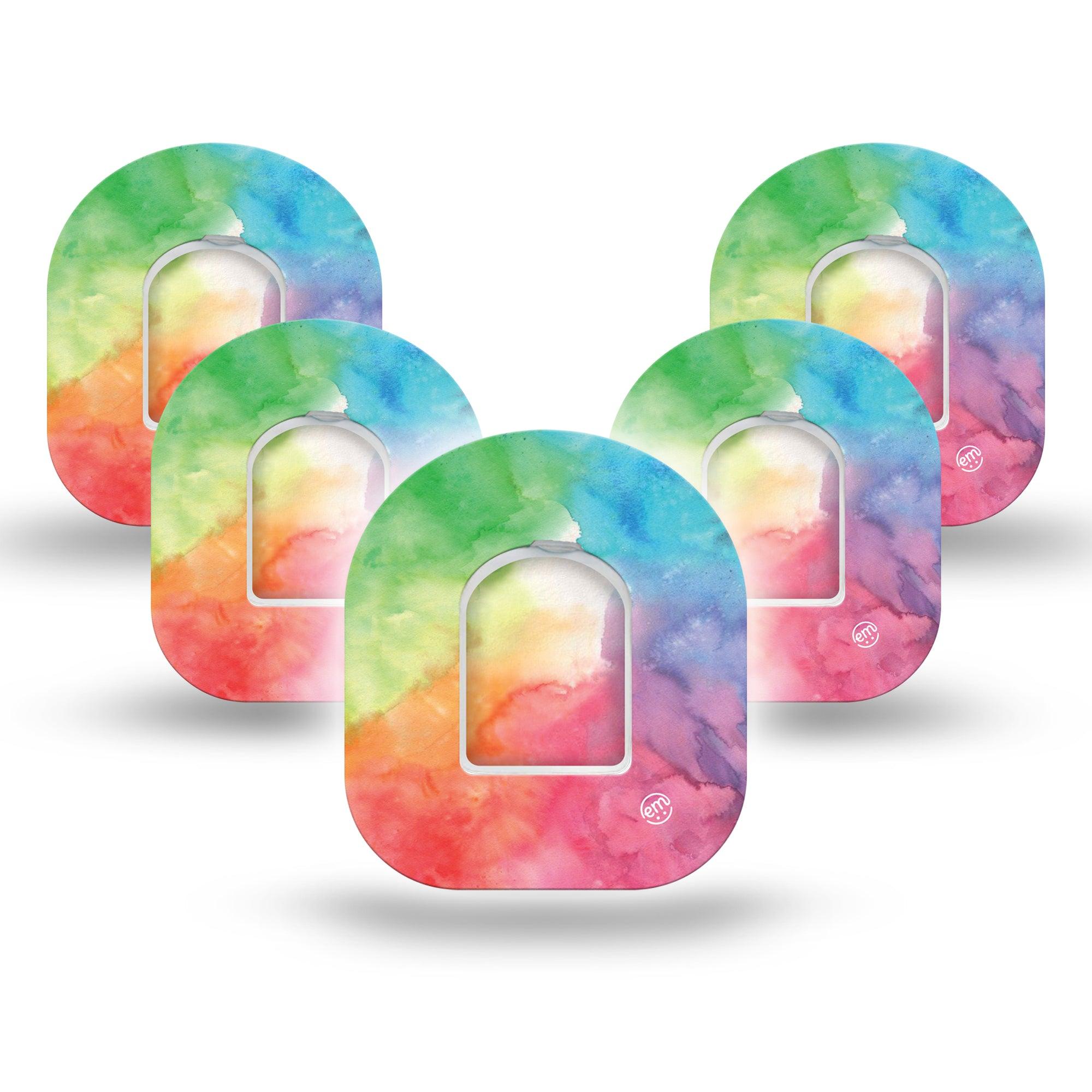 ExpressionMed Rainbow Cloud Omnipod Patch 5-Pack Tape and Stickers