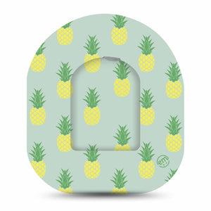 ExpressionMed Vintage Pineapple Omnipod Full Wrap Center Sticker and Mini Tape Fun Bright Pineapple Vinyl Sticker and Tape Design Pump Design