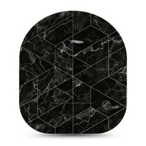 ExpressionMed Black Marble Pod Wrap Full Center Sticker Single with Matching Tape Marbled Black with Geometric Lines Vinyl Decorative Pump Design