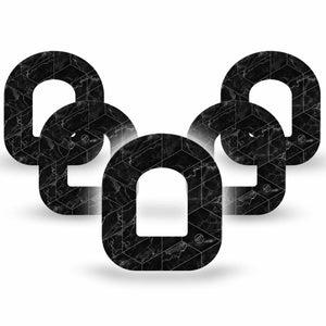 Black Marble Omnipod Patch 5-Pack Tape