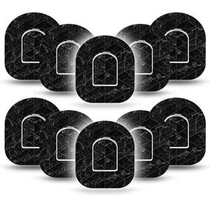 Black Marble Omnipod Patch 10-Pack Tape and 10-Pack Sticker