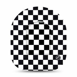 ExpressionMed Checkered Pod Sticker with Tape Checkerboard Black White Pattern Pump Design