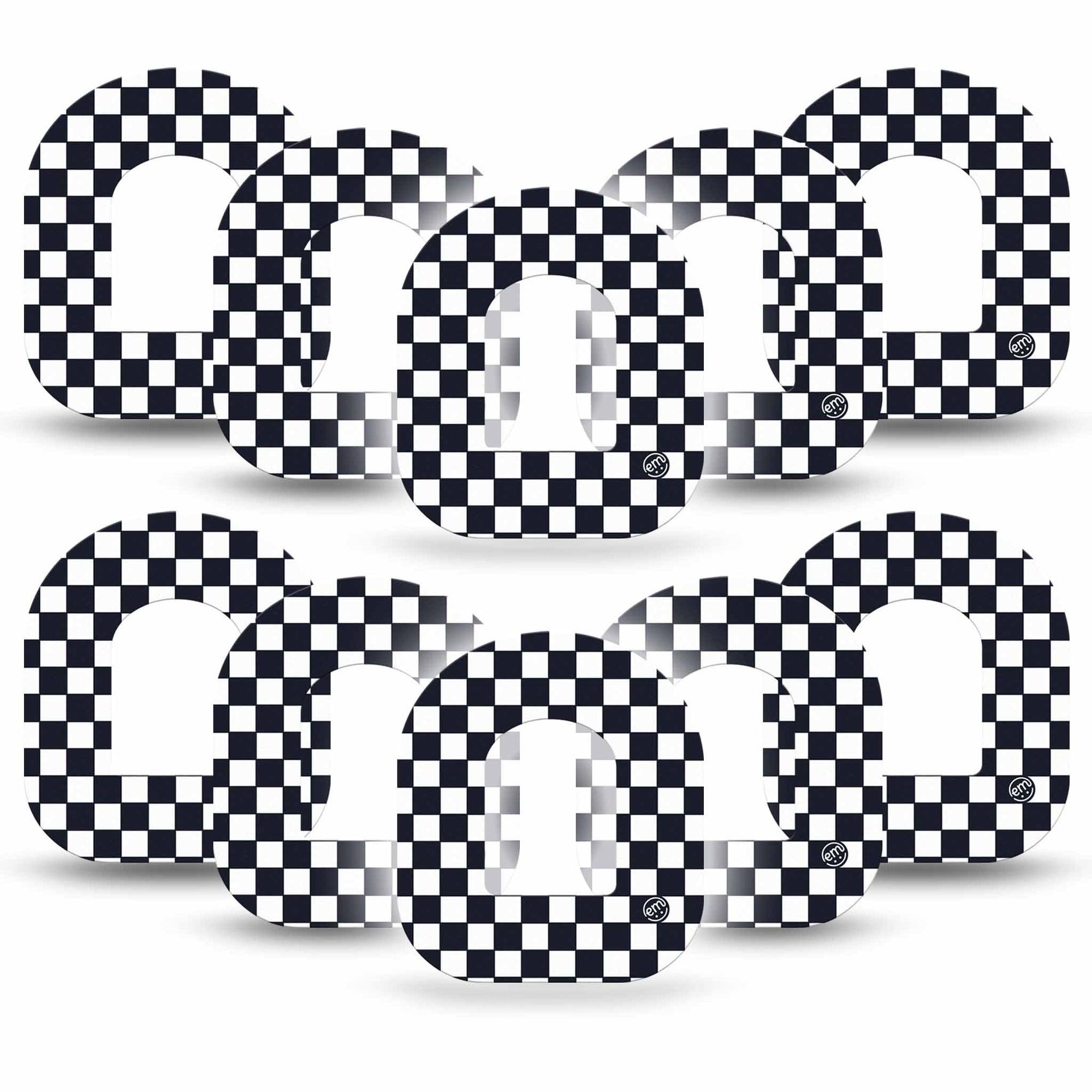 ExpressionMed Checkered Pod Tape 10-Pack, Timeless Design Fixing Ring Tape Pump Design