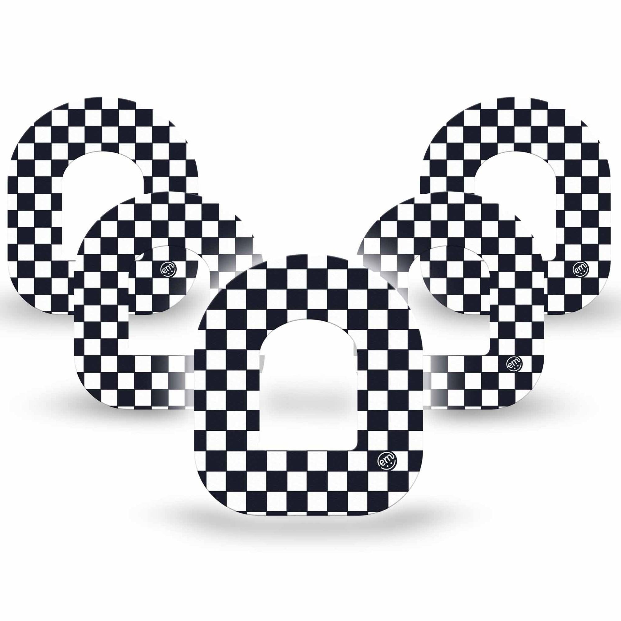 ExpressionMed Checkered Pod Tape 5-Pack Tape, Racing Flair Fixing Ring Patch Pump Design
