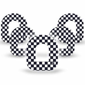 ExpressionMed Checkered Pod Tape 5-Pack Tape, Racing Flair Fixing Ring Patch Pump Design