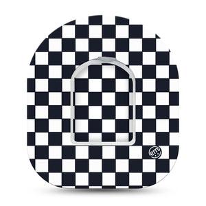 ExpressionMed Checkered Pod Tape Single Tape and Single Sticker, Racing Flair Fixing Ring Patch Pump Design