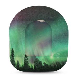 ExpressionMed Northern Lights Pod Full Wrap Sticker Single with Matching Omnipod Patch Sticker Northern Lights Sky Decorative Decal Pump design