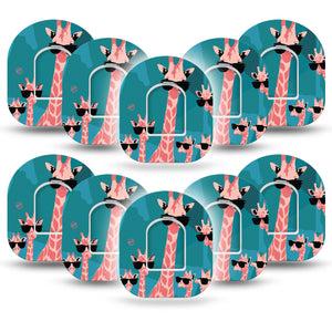 Giraffes Shades Pod CGM Tape 10-Pack with center stickers