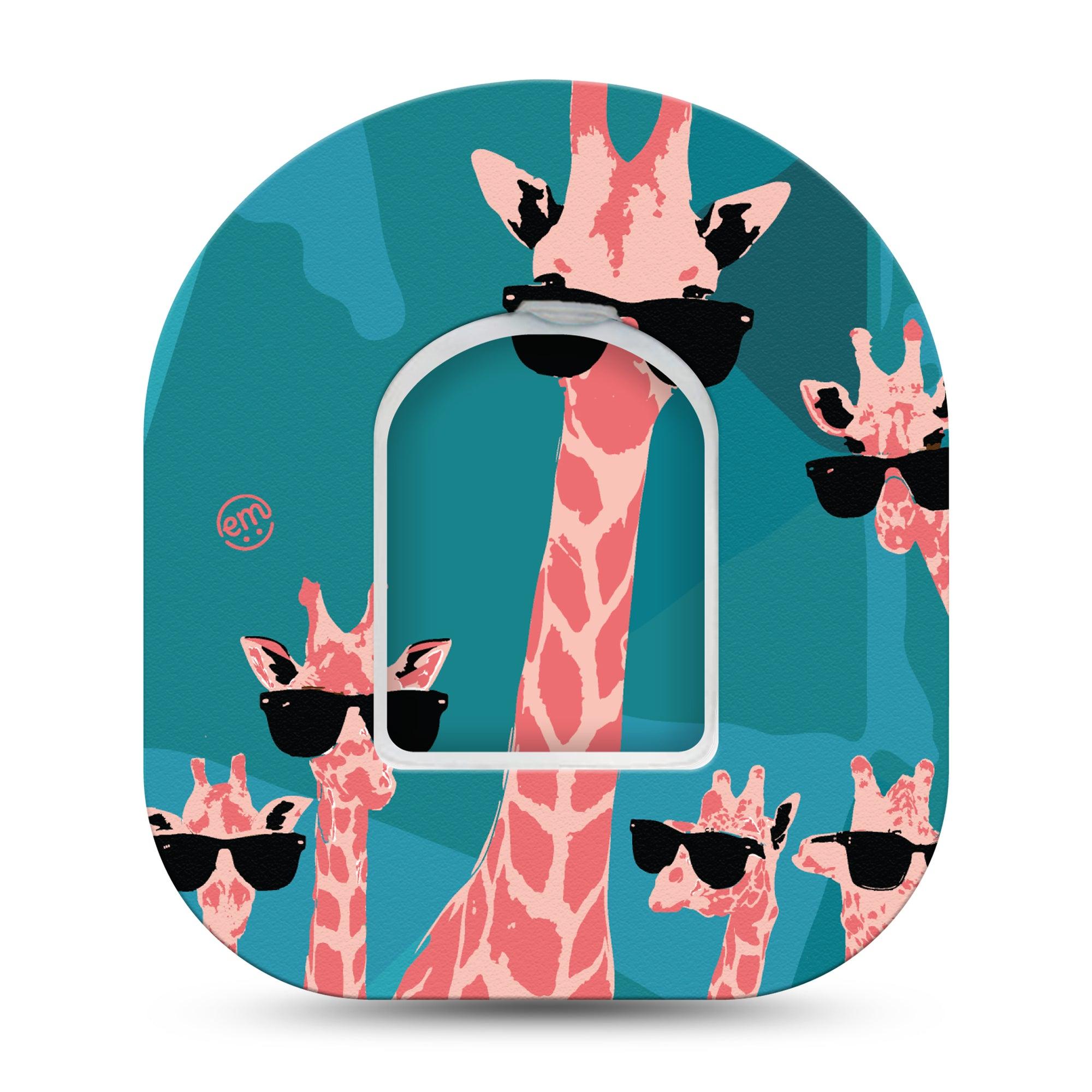 Giraffes Shades Pod CGM Tape with center sticker