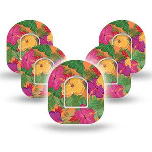 Bright Hibiscus Pod Tape 5-Pack with center stickers