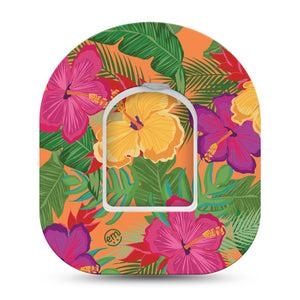Bright Hibiscus Pod Tape with center sticker