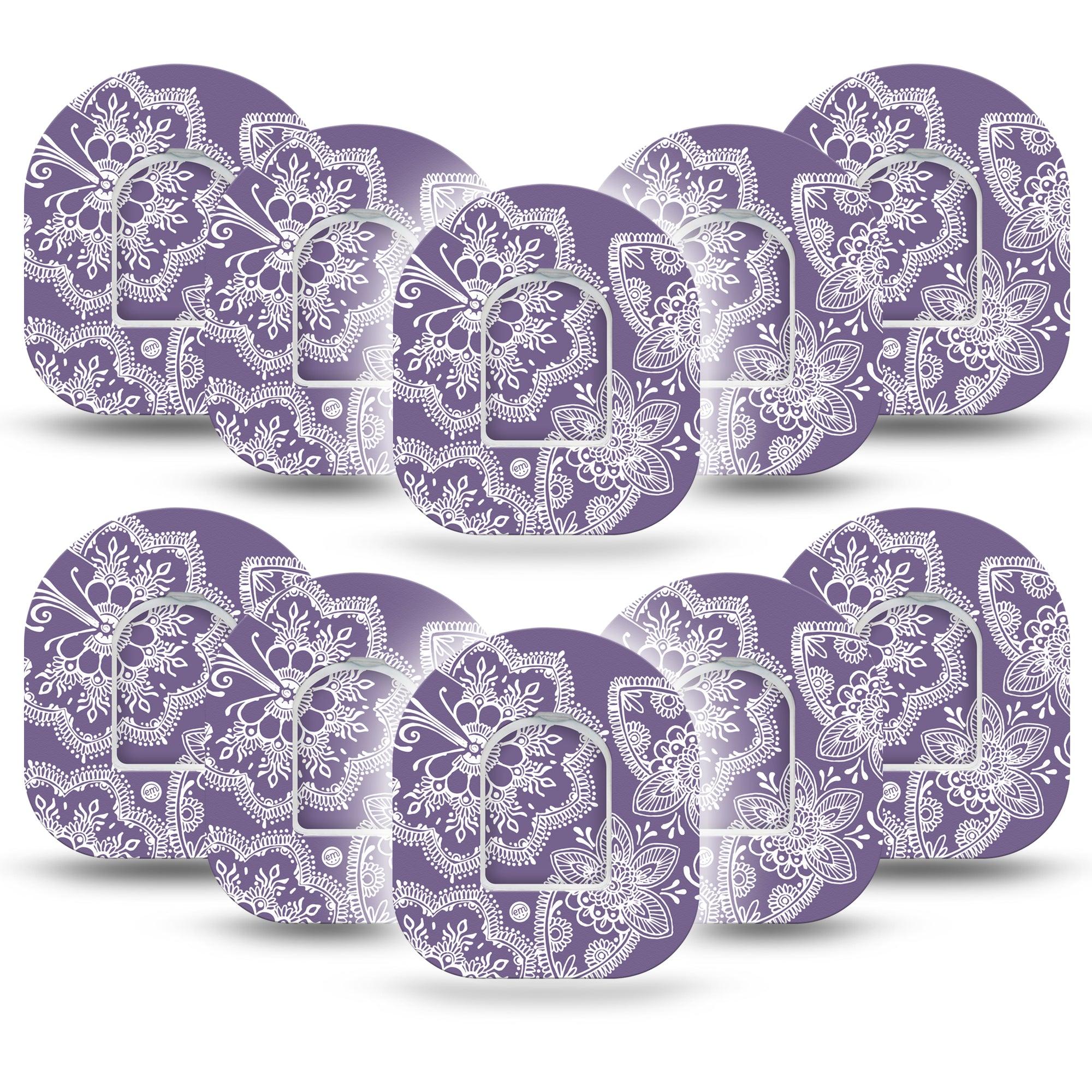 ExpressionMed Purple henna Pod Cover 10-Pack Tapes and 10-Pack Stickers
