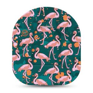 ExpressionMed Flamingos Omnipod Full Wrap Center Sticker and Pod Tape Pink Bird Party Themed Vinyl Sticker and Tape Design Pump Design