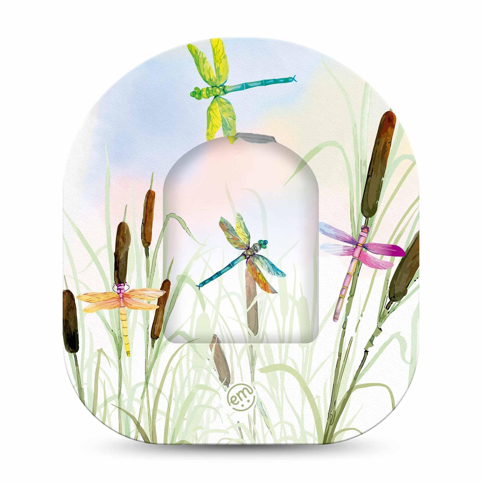ExpressionMed Dragonfly Pod Center Sticker with Matching Tape Single Sticker Soft Palette Insects Vinyl Pump Design