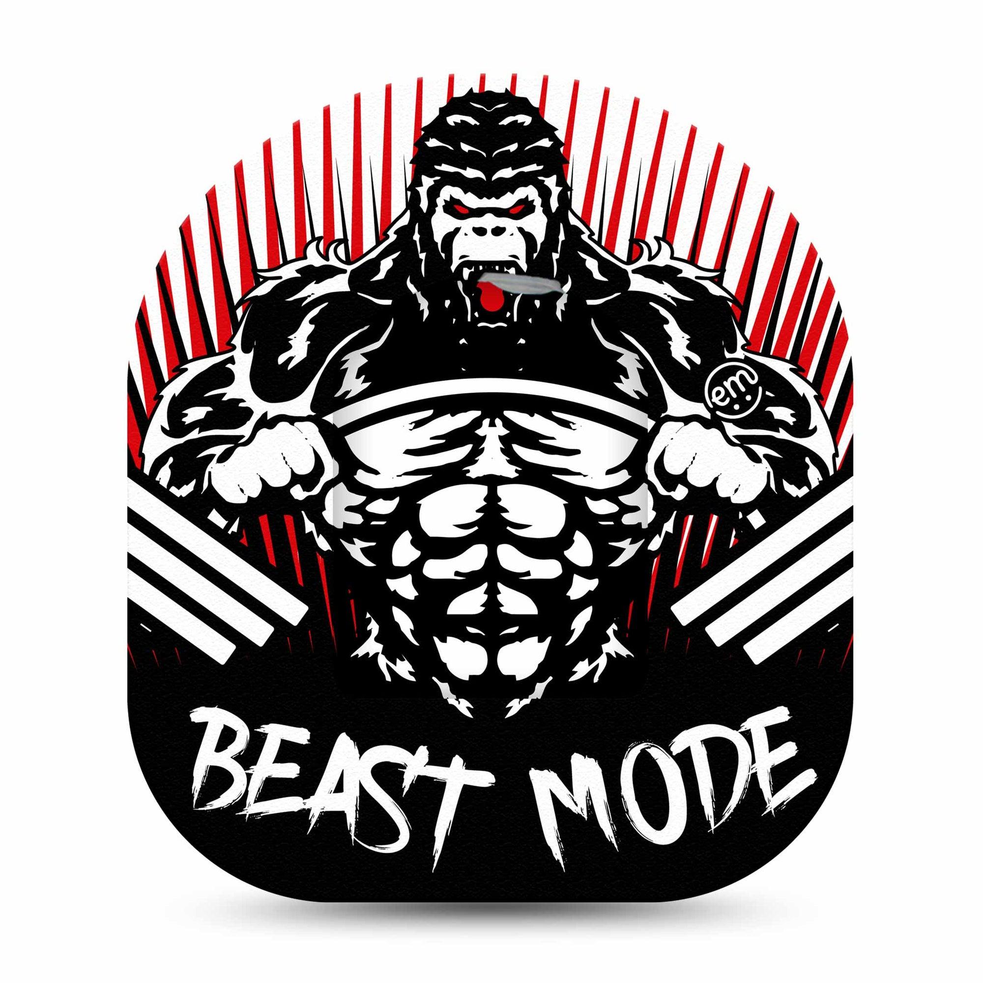 Beast Mode Pod Sticker with Matching Adhesive Tape, Gym Beast Theme Vinyl Pump Design