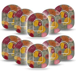 Chrysanthemums Pod Tape 10-Pack with center stickers
