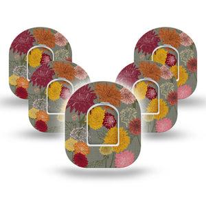 Chrysanthemums Pod Tape 5-Pack with center stickers