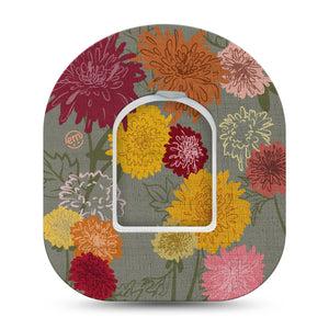 Chrysanthemums Pod Tape with center sticker