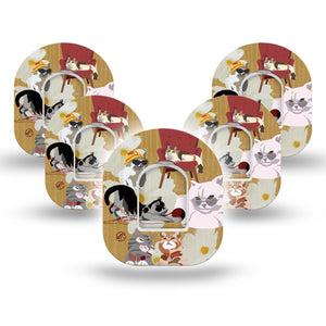 ExpressionMed Kitty Cats Pod Tape 5-Pack with center stickers