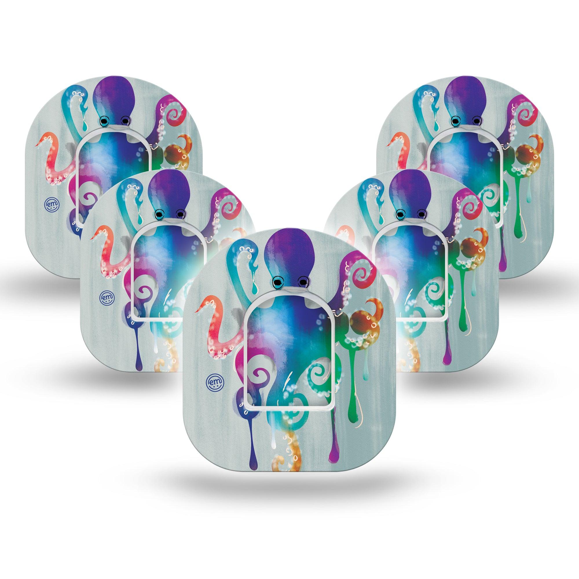 ExpressionMed Octopus Tattoo Pod Tape 5-Pack with center stickers
