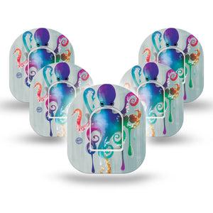 ExpressionMed Octopus Tattoo Pod Tape 5-Pack with center stickers