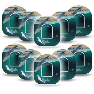 Whales Pod Cover 10-Pack with center stickers