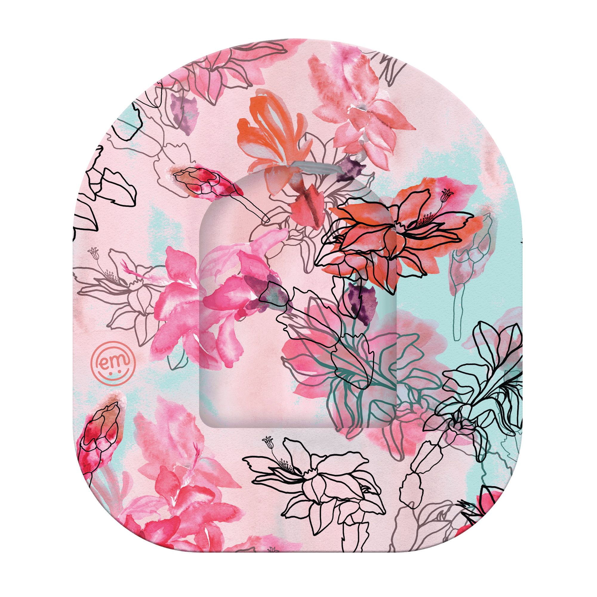 ExpressionMed Whimsical Blossoms Omnipod Surface Full Wrap Sticker and Mini Tape Blooming Florals Inspired Vinyl Sticker and Tape Design Pump Design