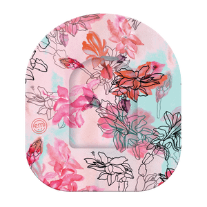 ExpressionMed Whimsical Blossoms Omnipod Surface Full Wrap Sticker and Mini Tape Blooming Florals Inspired Vinyl Sticker and Tape Design Pump Design