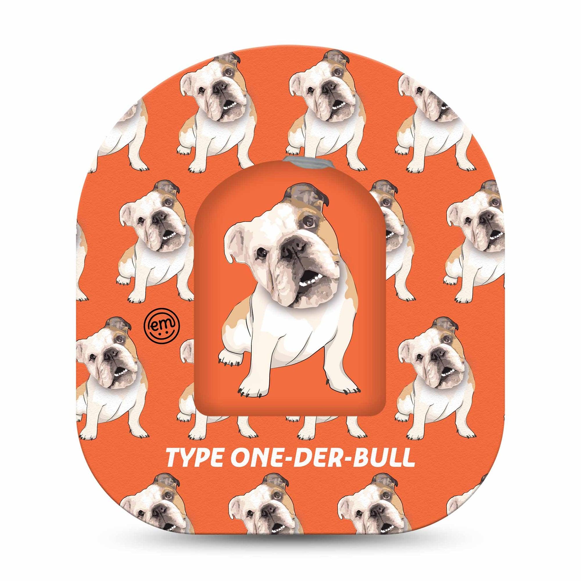 ExpressionMed Type-One-Der-Bul Omnipod Full Wrap Center Sticker and Mini Tape Pet Animal Inspired Vinyl Sticker and Tape Design Pump Design