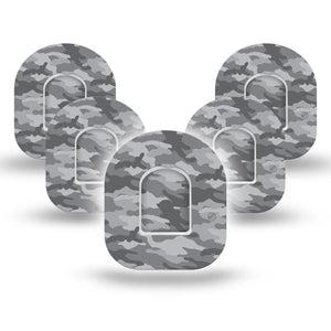 ExpressionMed Gray Camo Pod Tape 5-Pack with center stickers