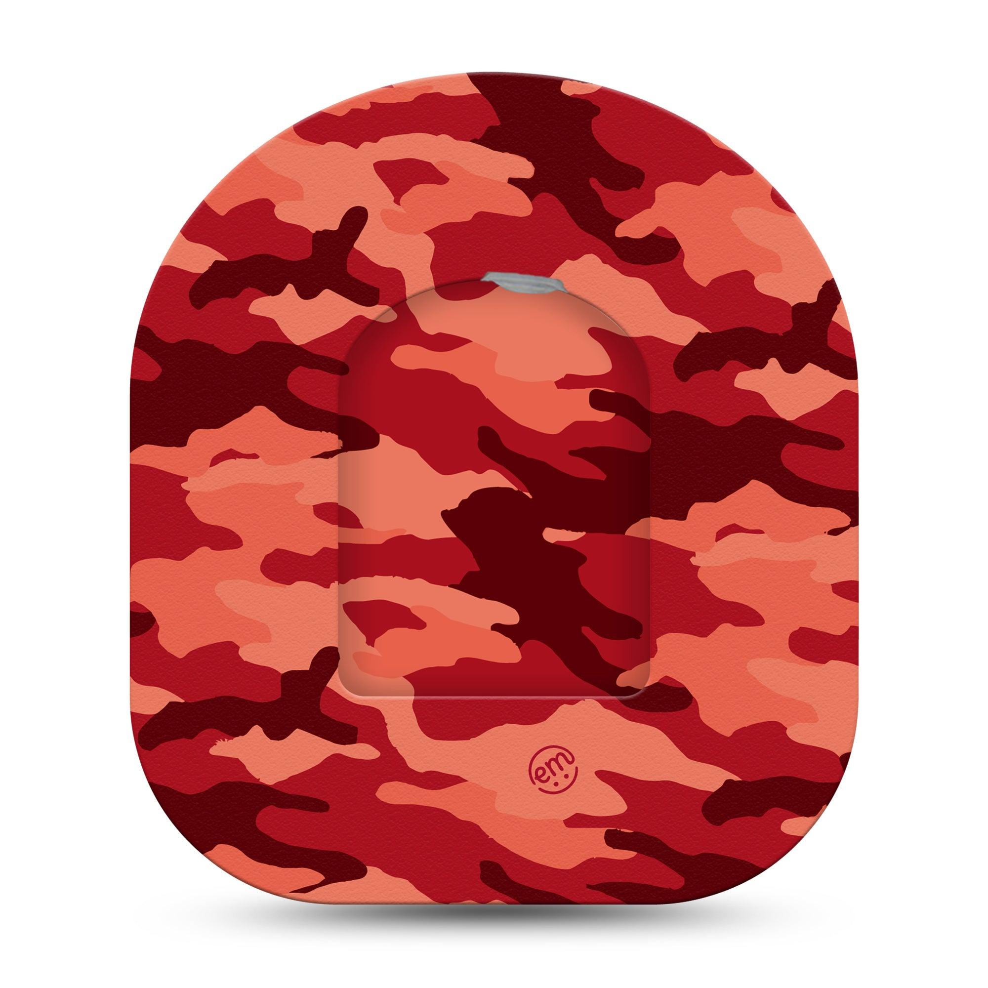 ExpressionMed Red Camo Pod Full Wrap Sticker Tape Pod Full Wrap Sticker Single with Matching Omnipod Patch Sticker Classic red camo Vinyl Graphics Pump design