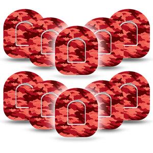 ExpressionMed Red Camo Pod Tape 10-Pack with center stickers