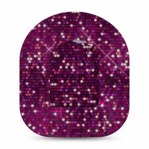 ExpressionMed Pink Sequins Pod Full Wrap Sticker Tape Pod Full Wrap Sticker Single with Matching Omnipod Patch Sticker Deep Pink Sparkles Decorative Decal Pump design