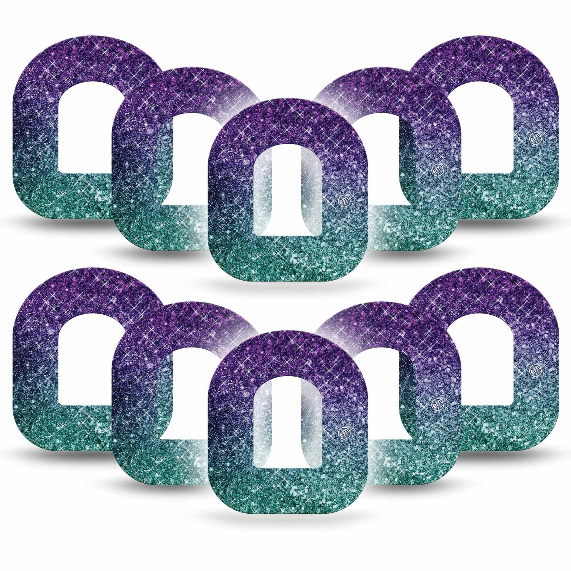 ExpressionMed Glittering Ombre Pod Tape 10-Pack, Shimmering Transition Adhesive Patch Pump Design