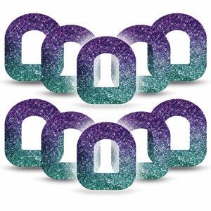 ExpressionMed Glittering Ombre Pod Tape 10-Pack, Shimmering Transition Adhesive Patch Pump Design