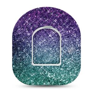 ExpressionMed Glittering Ombre Pod Mini Tape Single Sticker and Single Tape, Glittery Gradient Fixing Ring Tape Pump Design