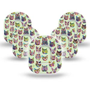 Cat Party Pod Tapes 5-Pack with center stickers