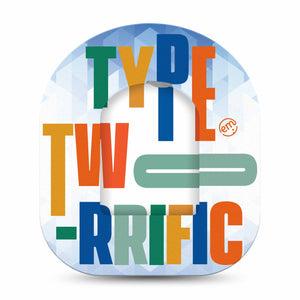 ExpressionMed Type Two-rrific Omnipod Full Wrap Center Sticker and Mini Tape Diabetes Poster Inspired Vinyl Sticker and Tape Design Pump Design