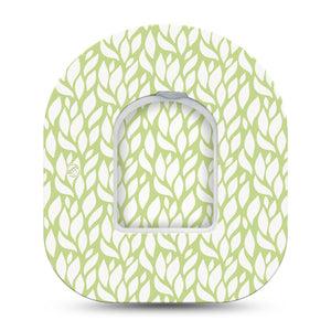 ExpressionMed Sage Greens Pod Tape, Single, Green Plant Pattern Design Adhesive Overlay Omnipod Patch with center sticker